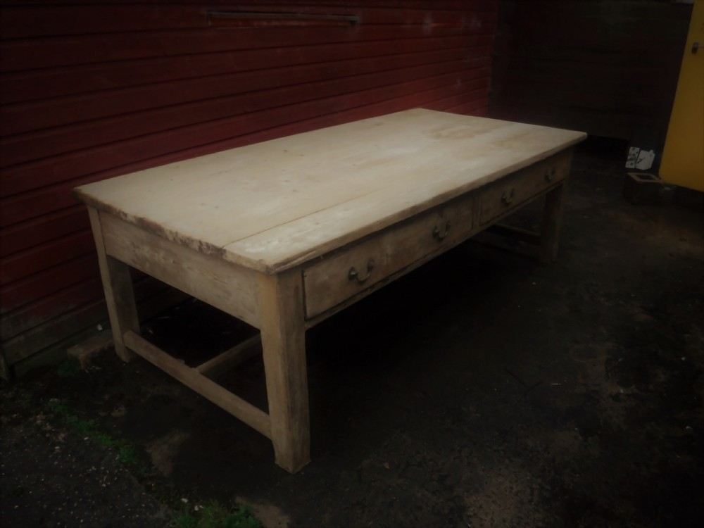 Very large 19th century country house kitchen table View VII