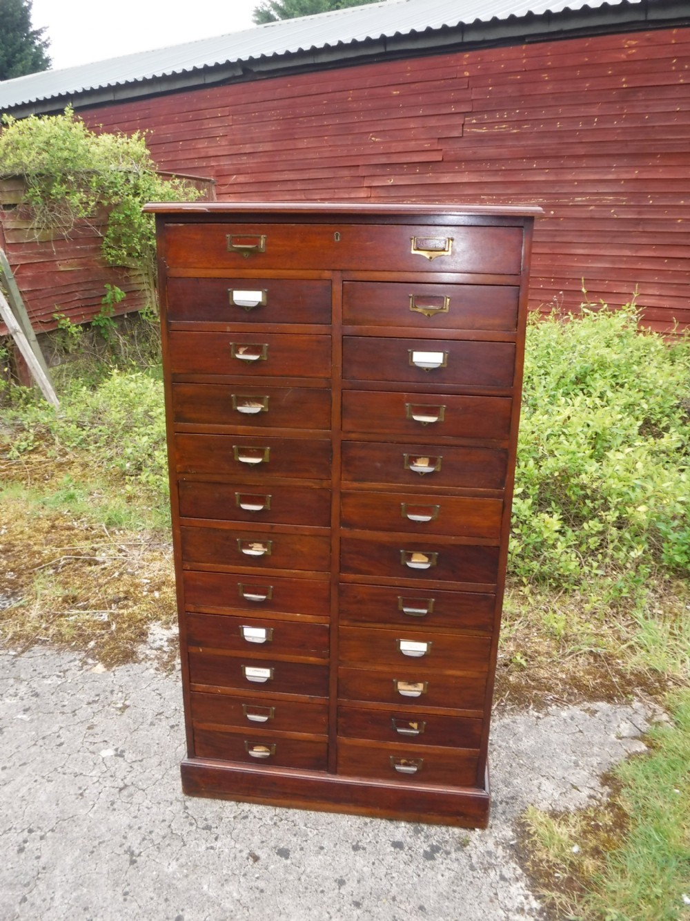 Early 20th century mahogany double bank of drawers View II