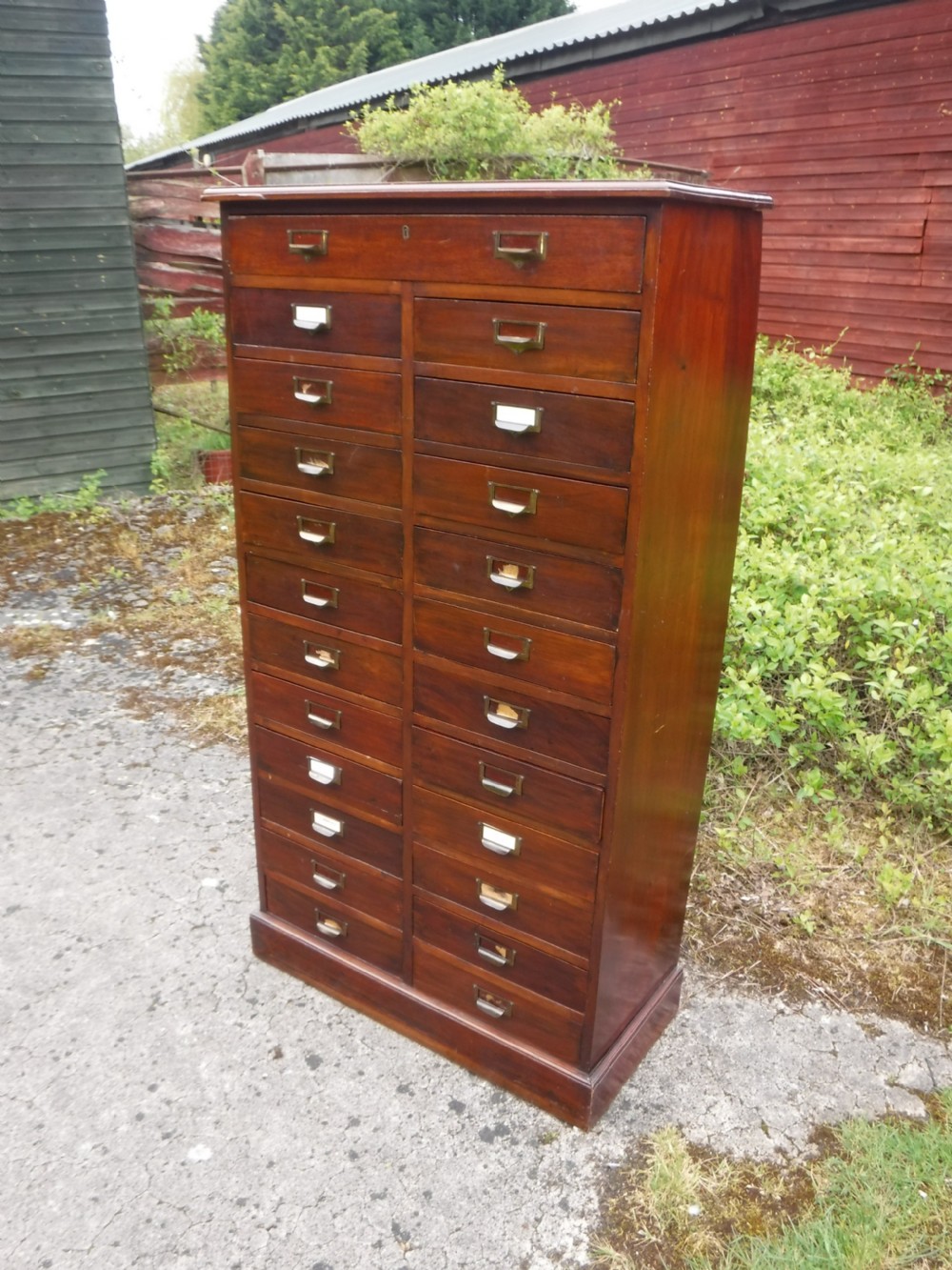 Early 20th century mahogany double bank of drawers View III