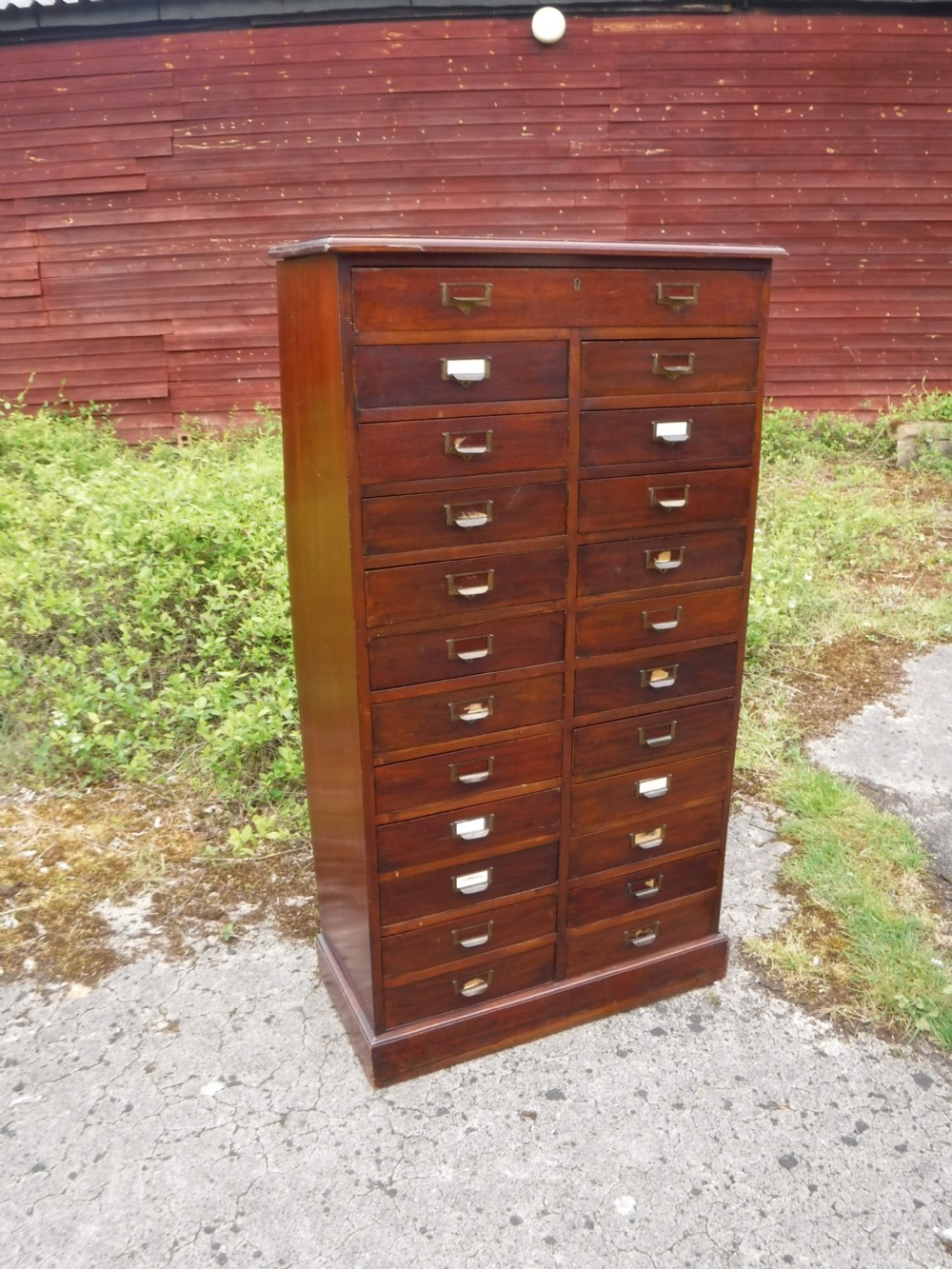 Early 20th century mahogany double bank of drawers View IV