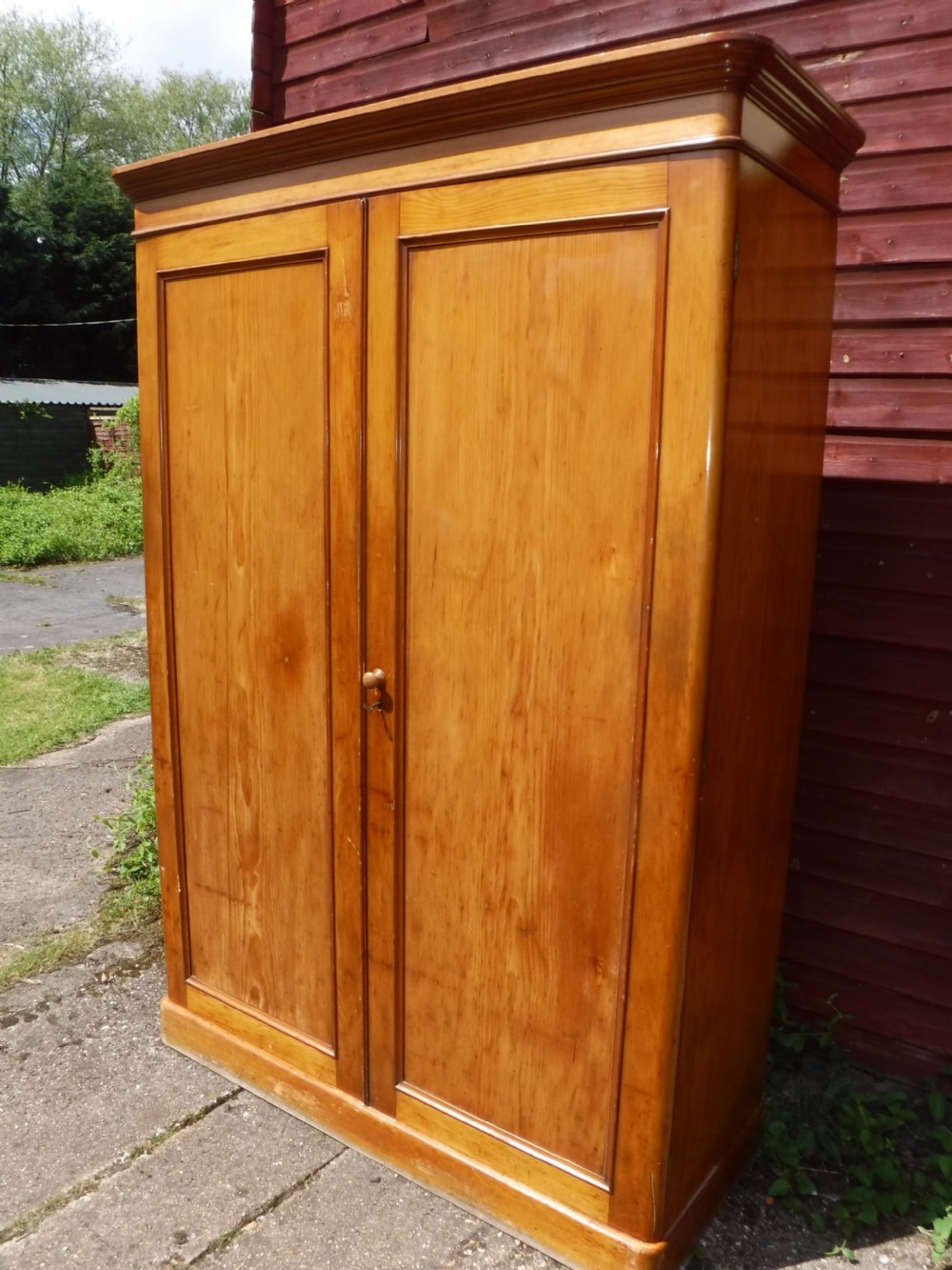 Useful Victorian 2 part Golden pine wardrobe View VII