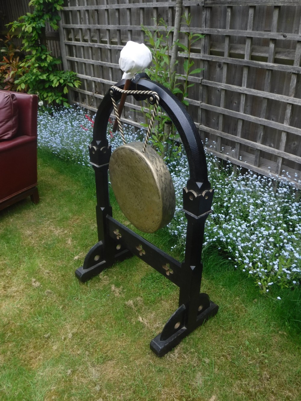 Victorian oak Gothic dinner gong View IV
