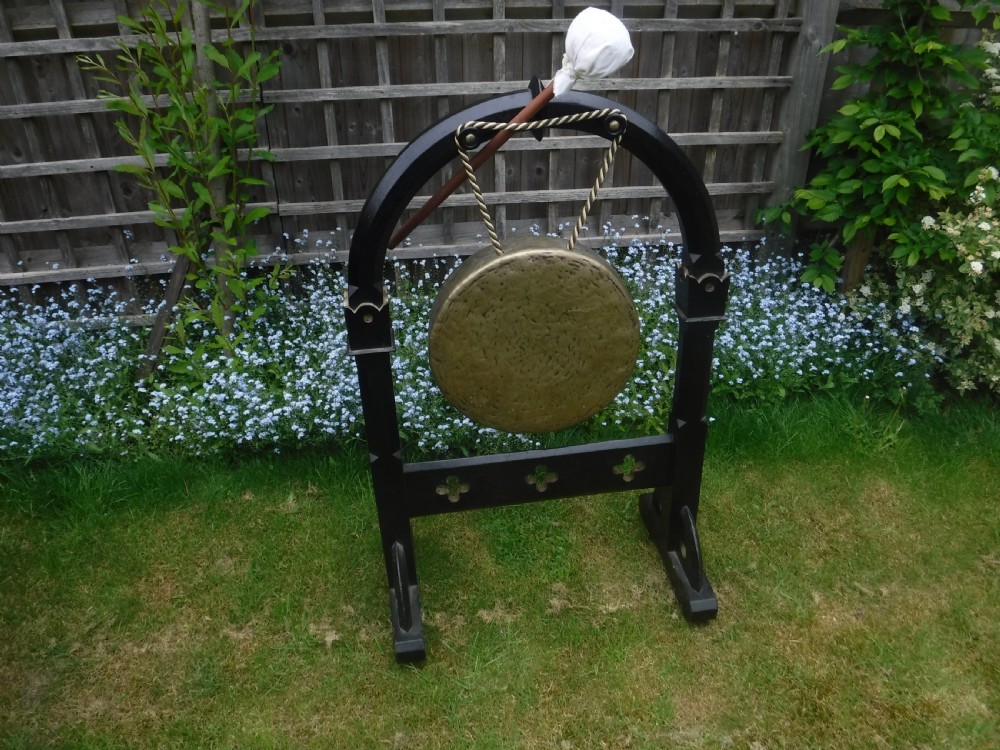 Victorian oak Gothic dinner gong View VI