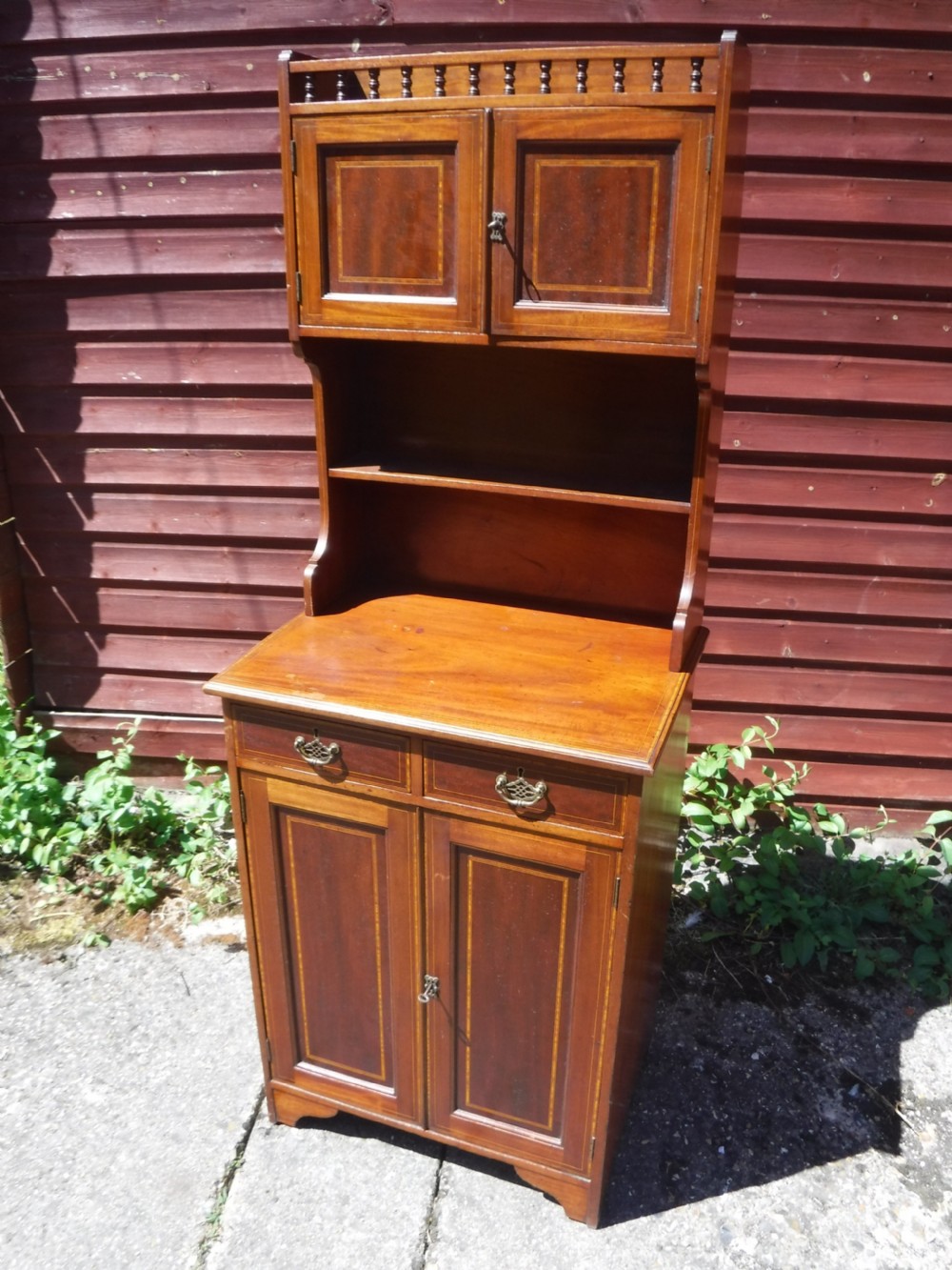 Neat and useful inlaid Edwardian side cabinet. View II