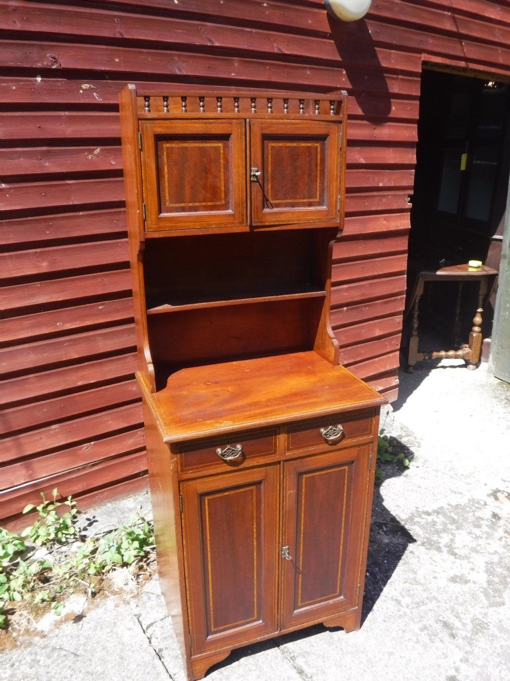 Neat and useful inlaid Edwardian side cabinet. View III
