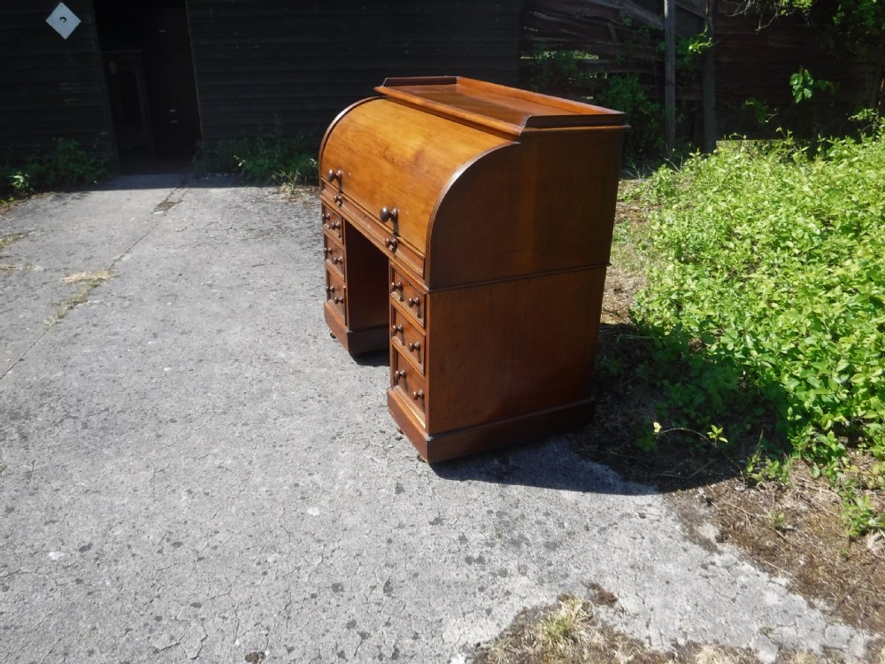 19th century roll top pedestal desk View II