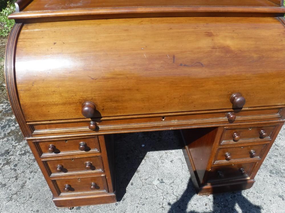 19th century roll top pedestal desk View III