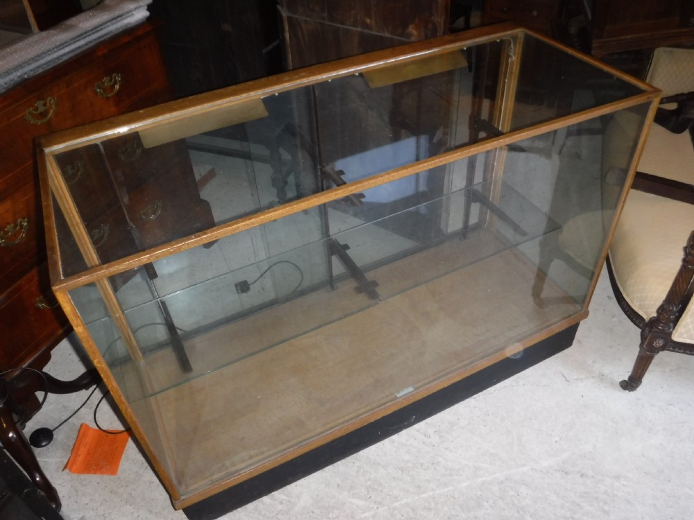 Early 20th century oak shop display cabinet
