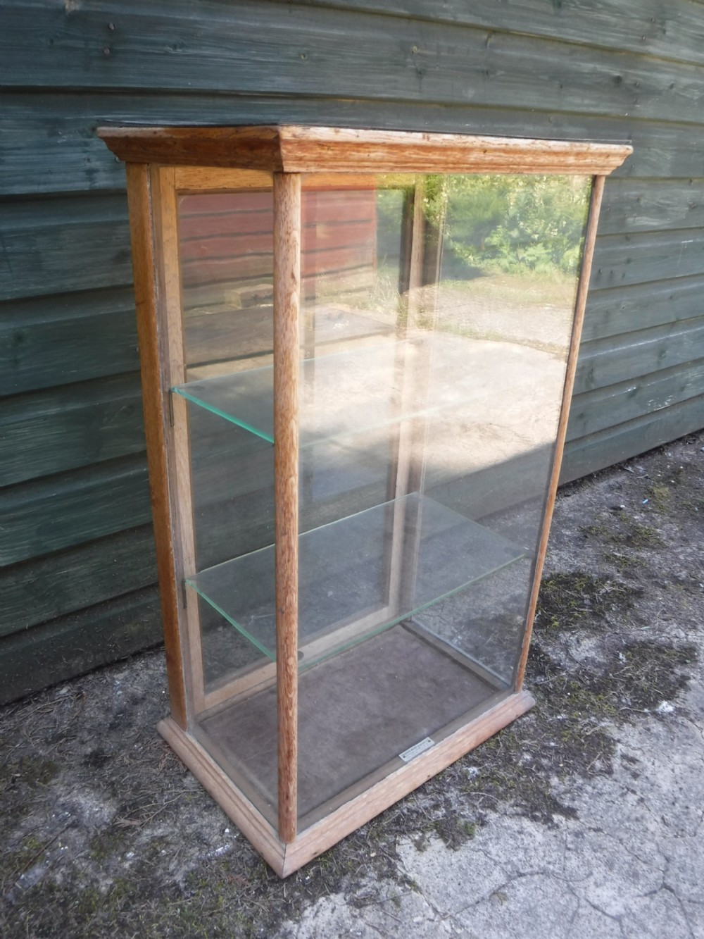 Early 20th century oak table top shop display cabinet View III