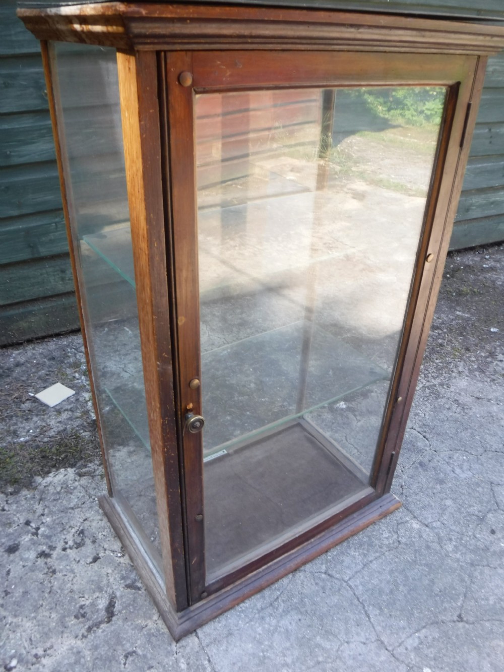Early 20th century oak table top shop display cabinet View IV