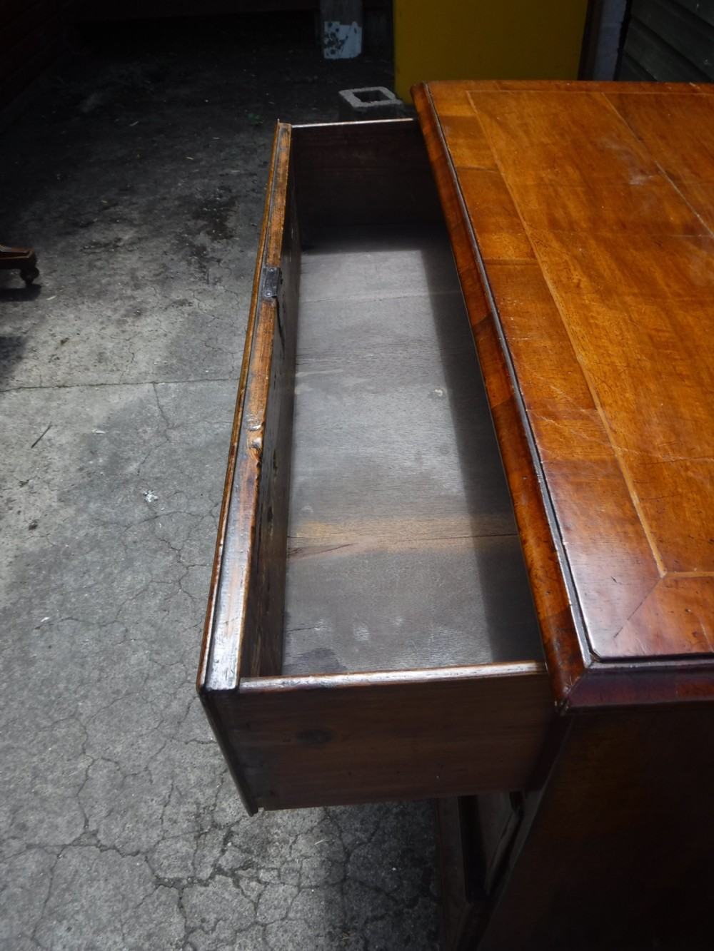18th century walnut 3 drawer chest  of drawers View II