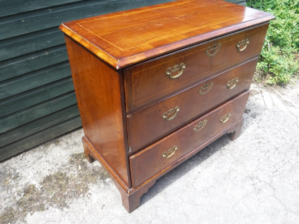 18th century walnut 3 drawer chest  of drawers View III