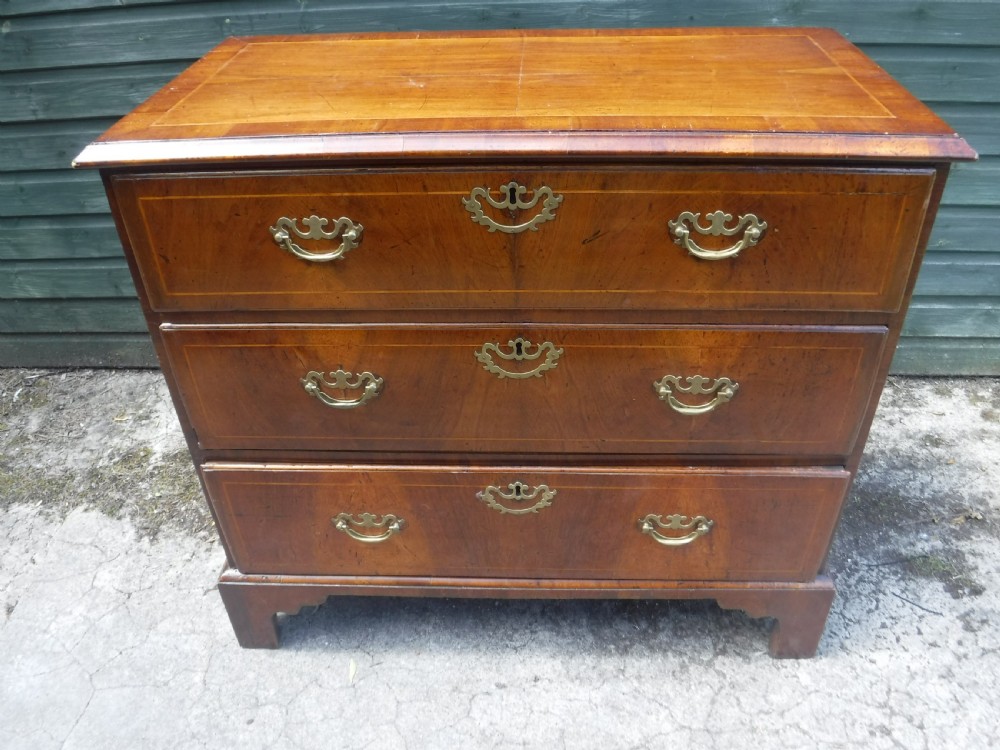 18th century walnut 3 drawer chest  of drawers View IV