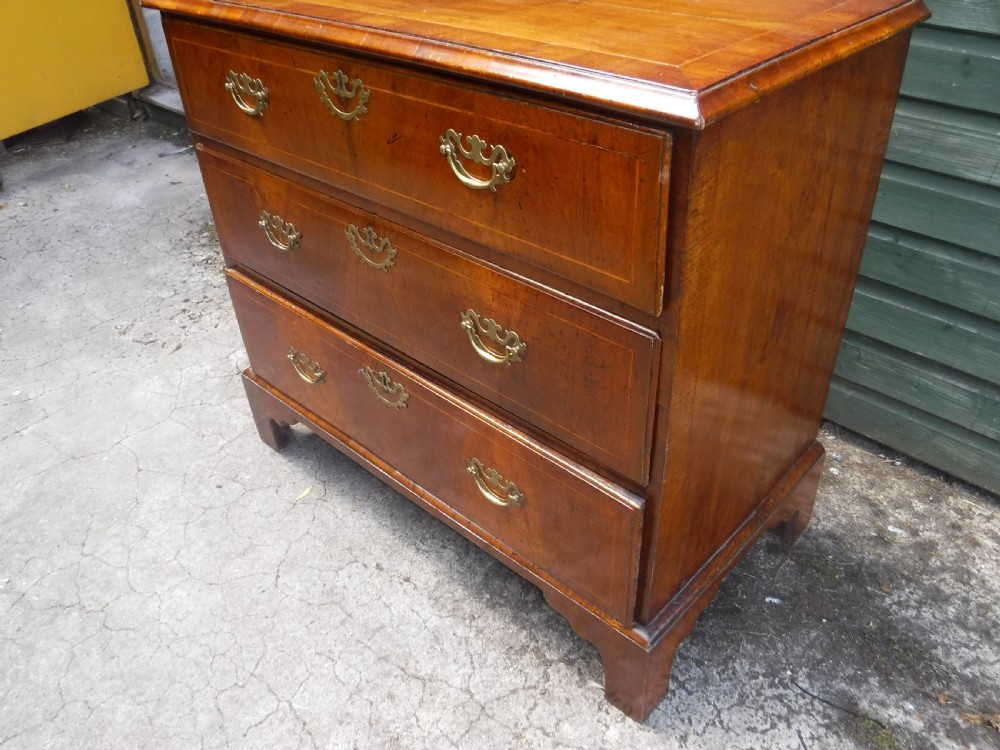 18th century walnut 3 drawer chest  of drawers View VI