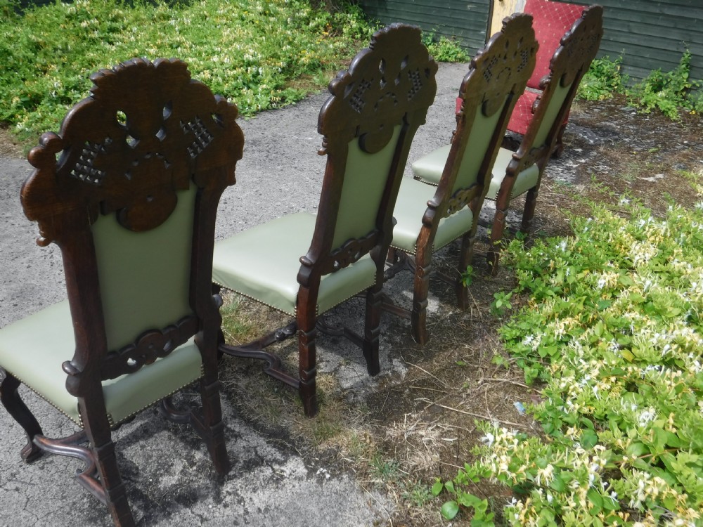 Good pair of 19th century carved oak hall chairs View VII