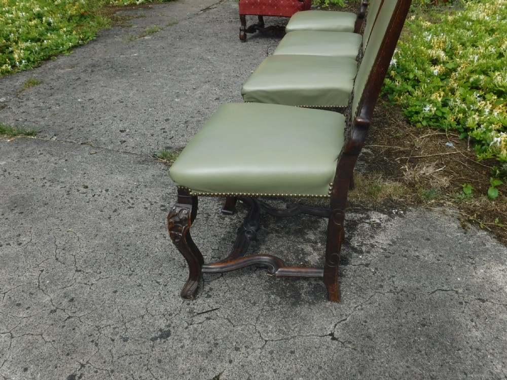Good pair of 19th century carved oak hall chairs View VIII