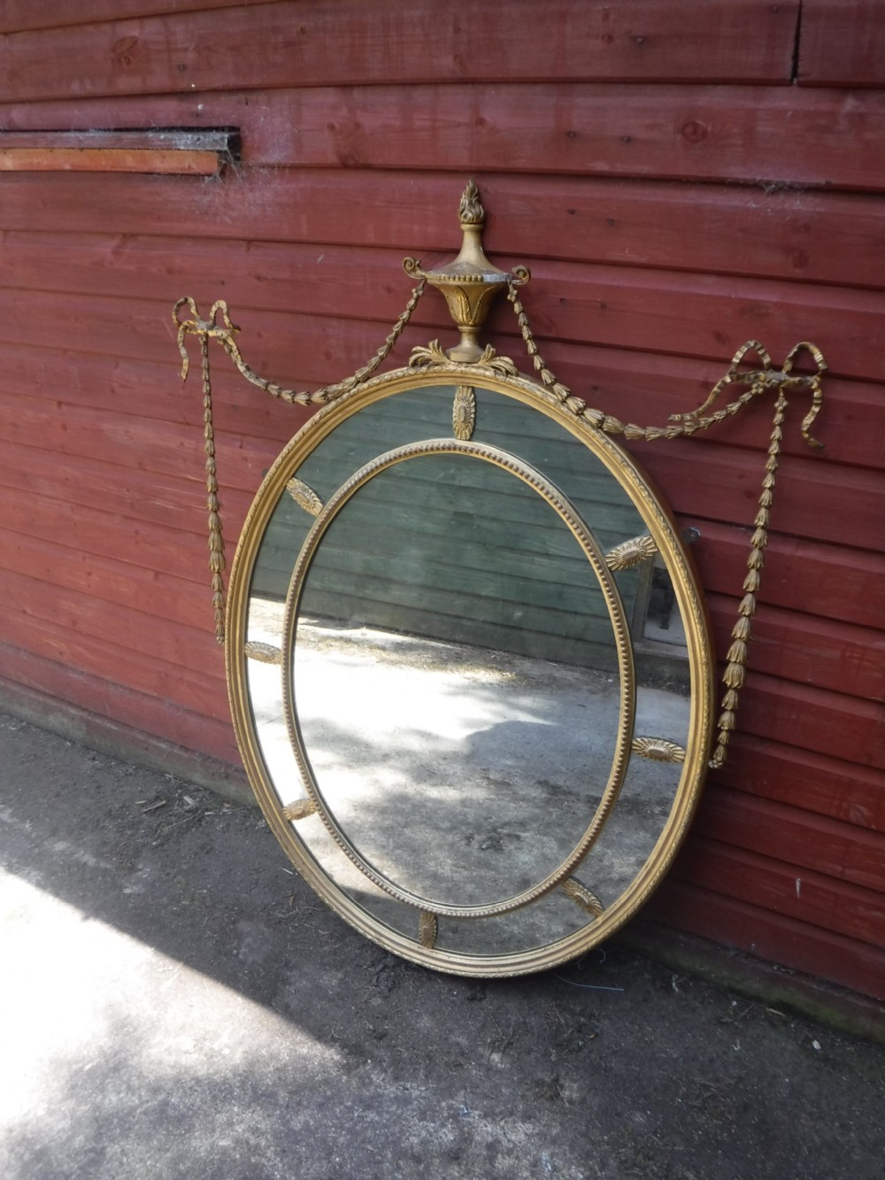 Late 19th century Adam designed gilt wall mirror View III