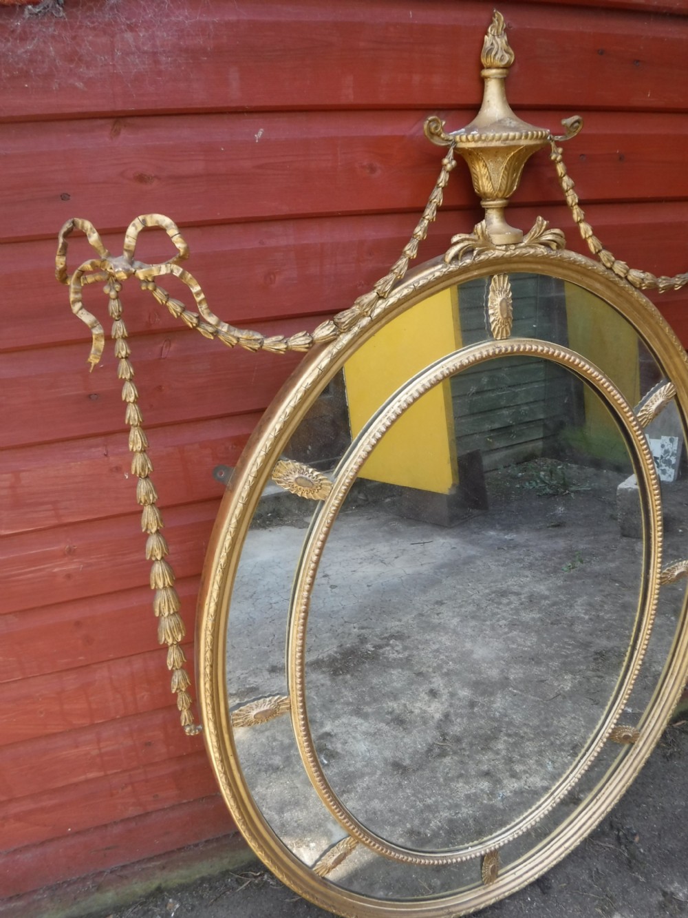 Late 19th century Adam designed gilt wall mirror View V