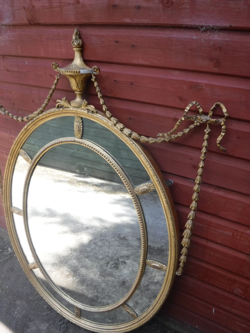 Late 19th century Adam designed gilt wall mirror View VI