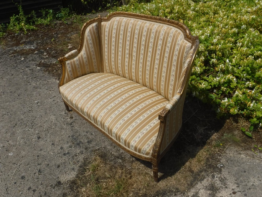 Early 20th century decorated and upholstered  2 seater settee View II