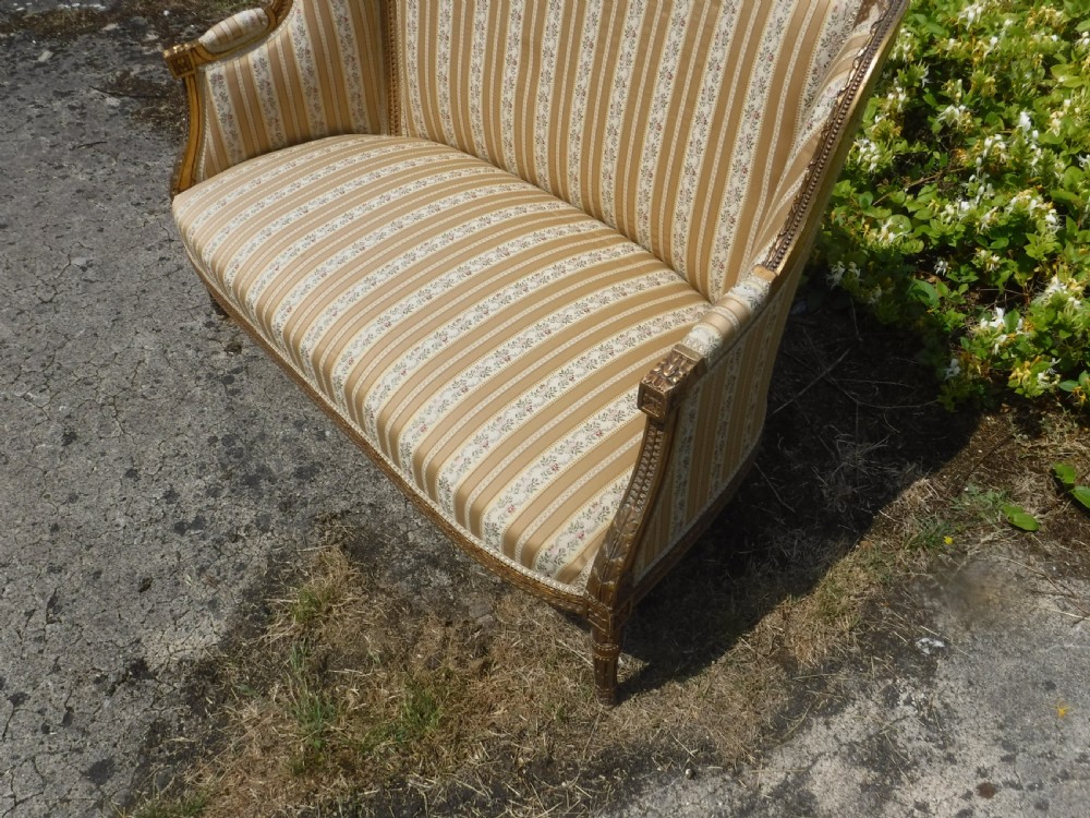 Early 20th century decorated and upholstered  2 seater settee View IV