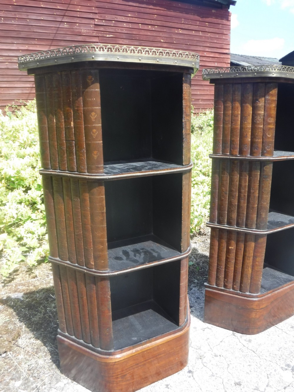 Pretty pair of small early 20th century rosewood bookstands View III