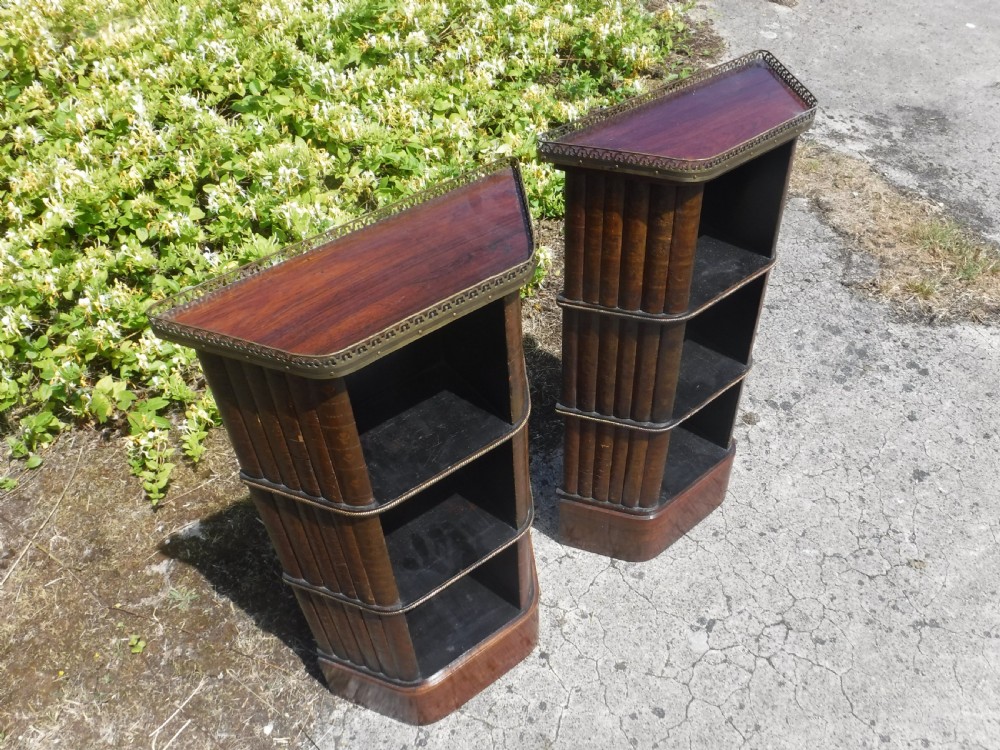 Pretty pair of small early 20th century rosewood bookstands View IV