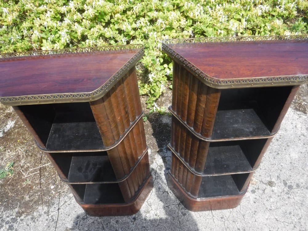 Pretty pair of small early 20th century rosewood bookstands View V
