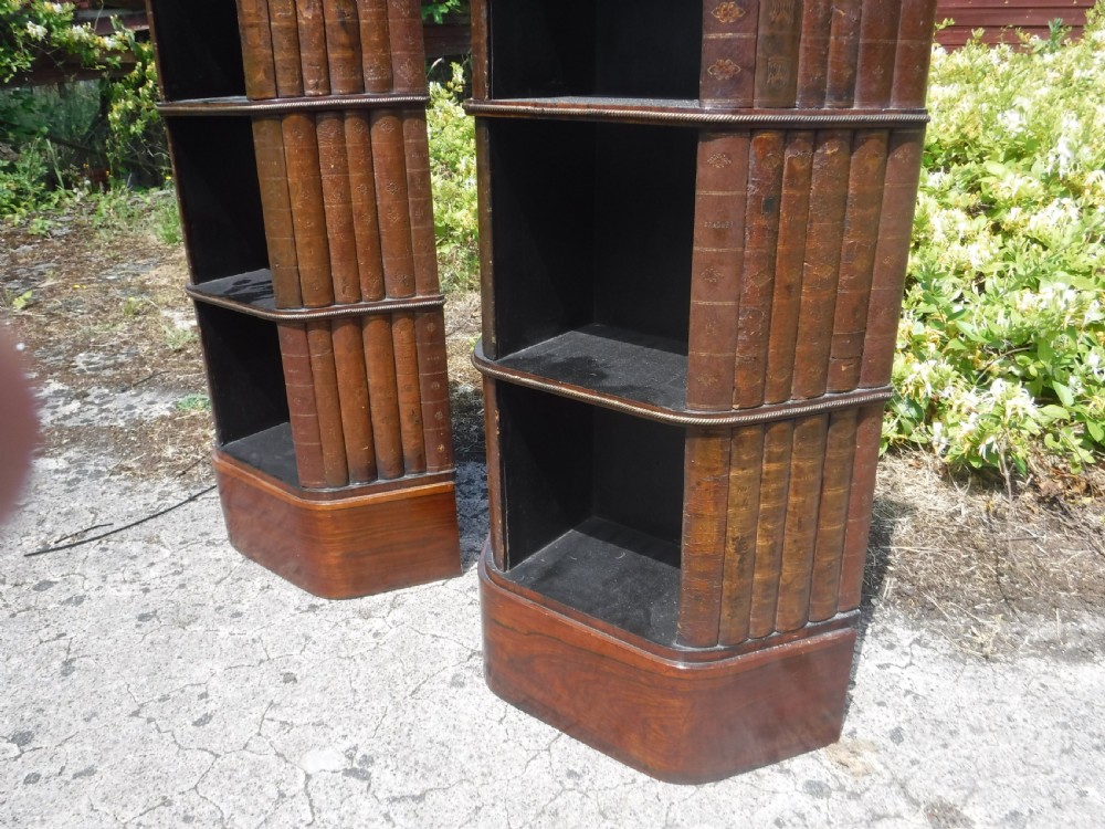 Pretty pair of small early 20th century rosewood bookstands View VI