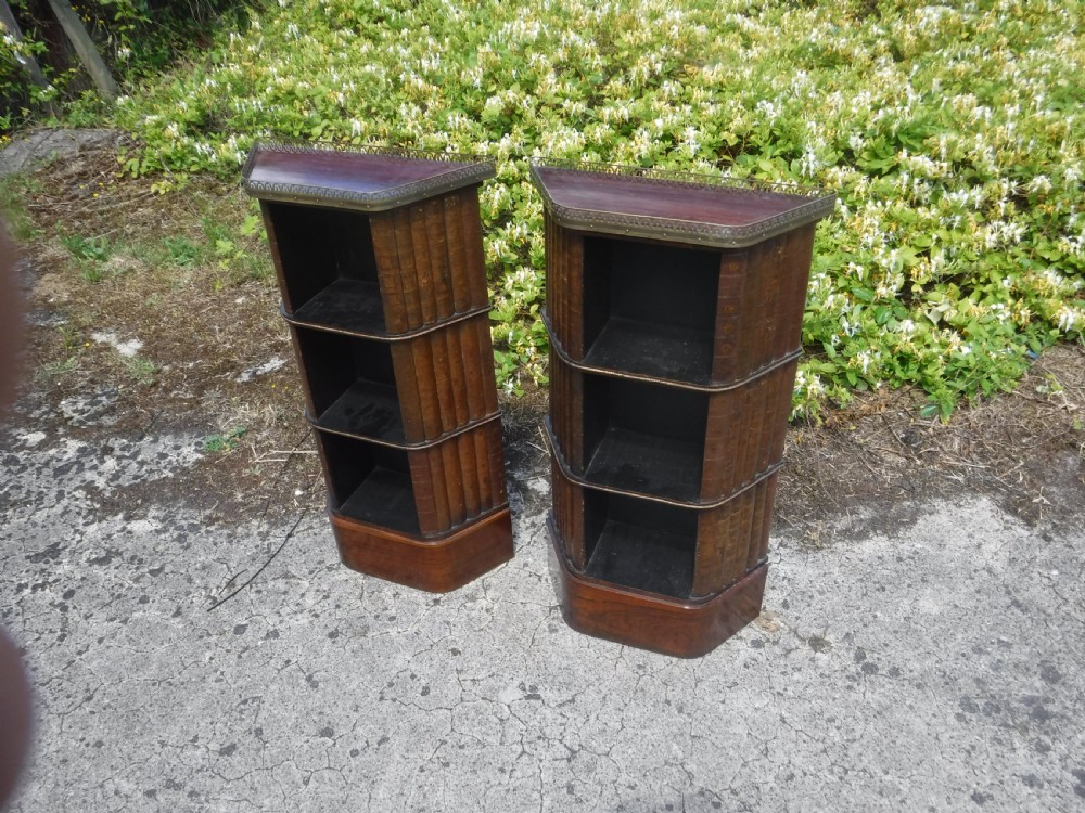 Pretty pair of small early 20th century rosewood bookstands View VIII