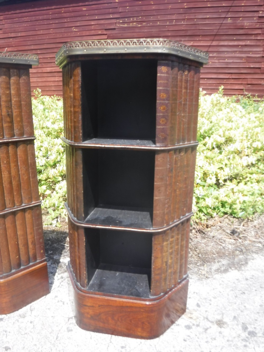 Pretty pair of small early 20th century rosewood bookstands View X