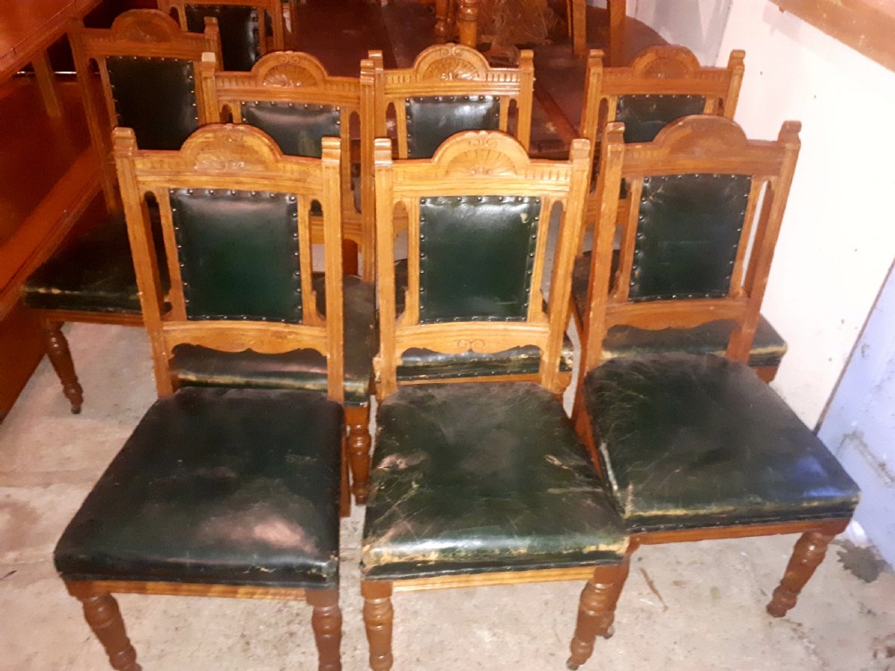 Set of 12 oak dining chairs View III