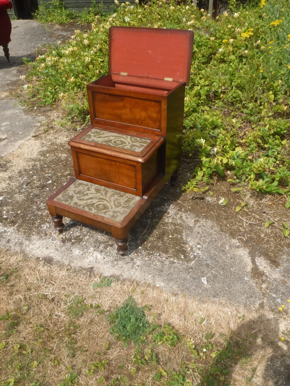Set of 19th century mahogany  library steps View IV