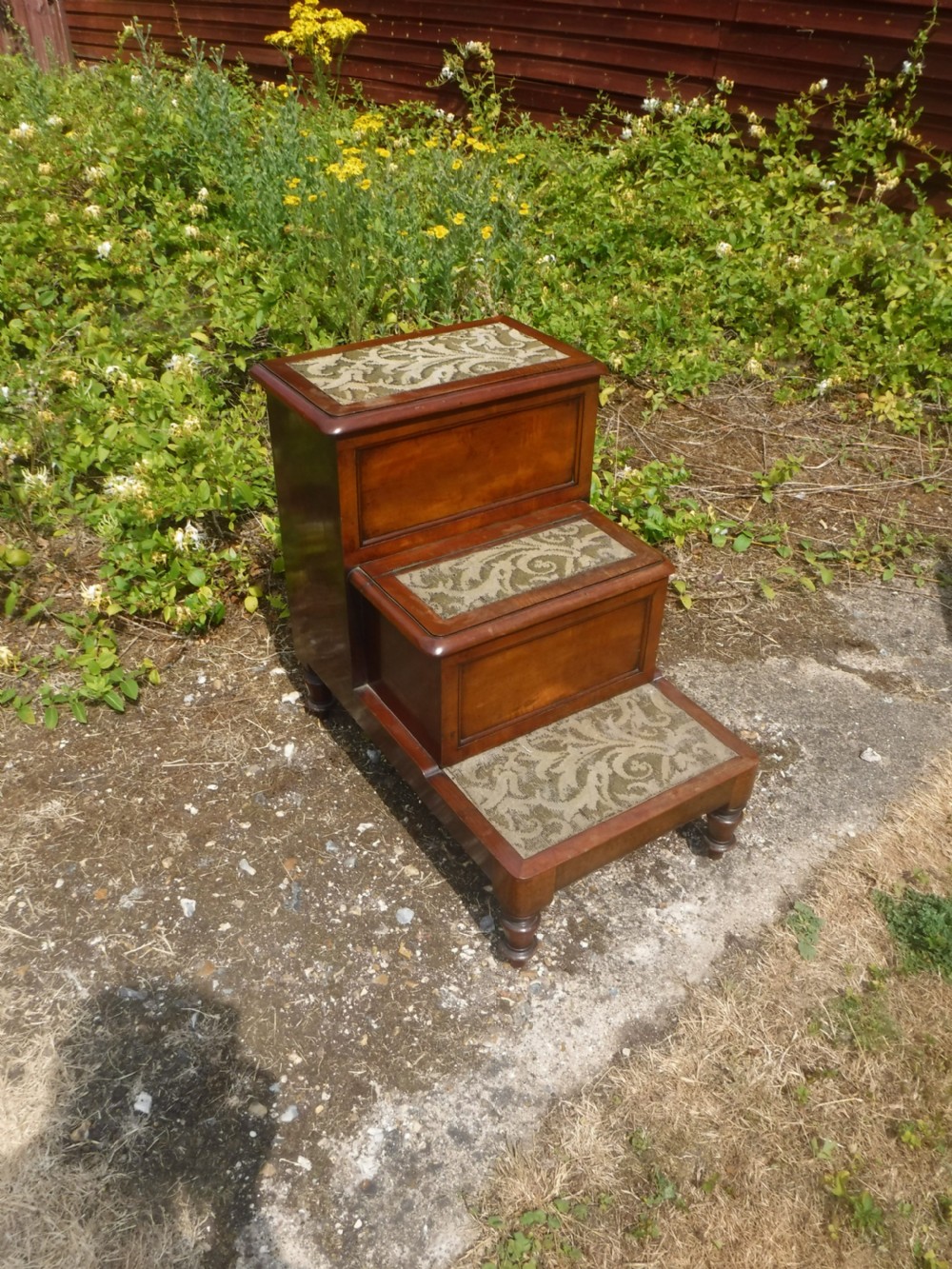 Set of 19th century mahogany  library steps View V
