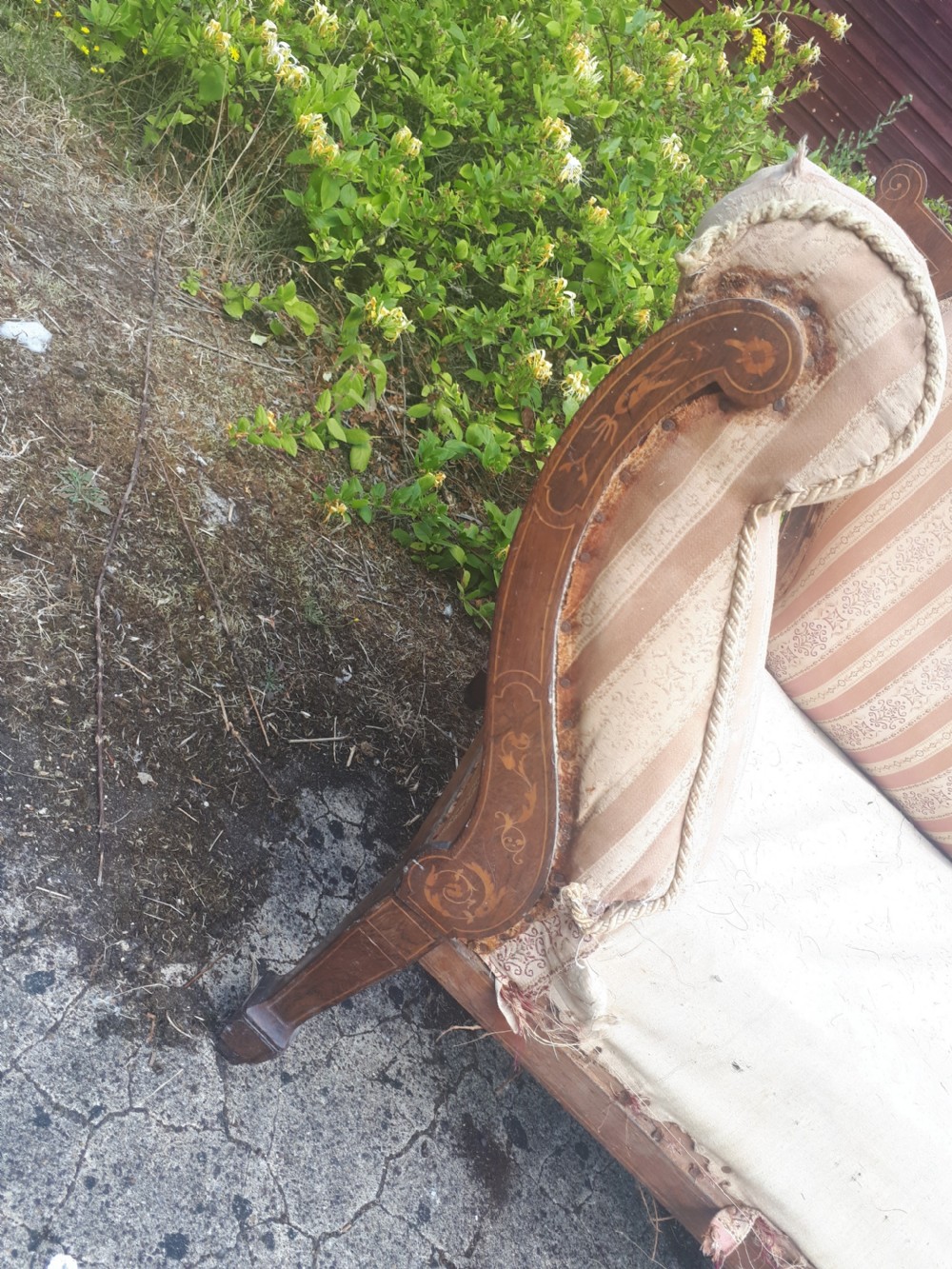 Edwardian inlaid rosewood settee View II