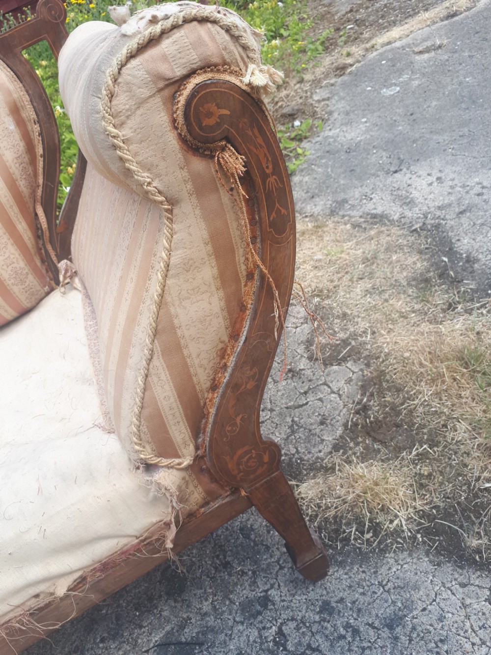 Edwardian inlaid rosewood settee View III