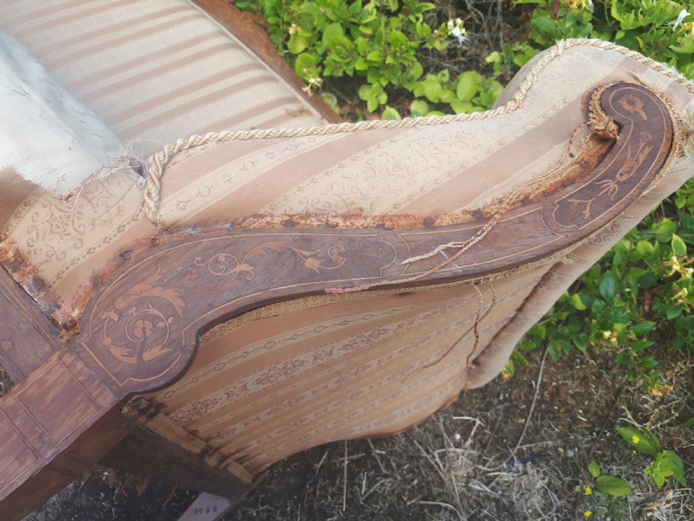 Edwardian inlaid rosewood settee View VI