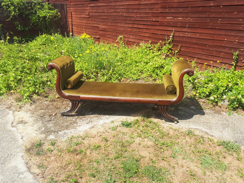 Large 19th century mahogany hall seat