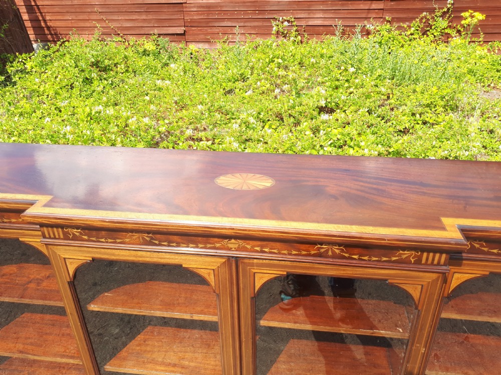 Good quality inlaid mahogany bookcase  View III