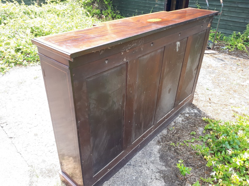 Good quality inlaid mahogany bookcase  View V