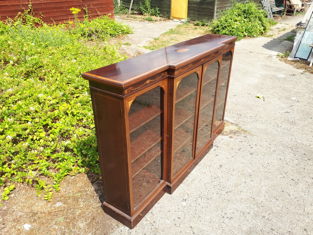 Good quality inlaid mahogany bookcase  View VI