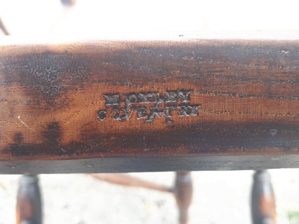 Set of 4 Windsor chairs with makers stamp View II