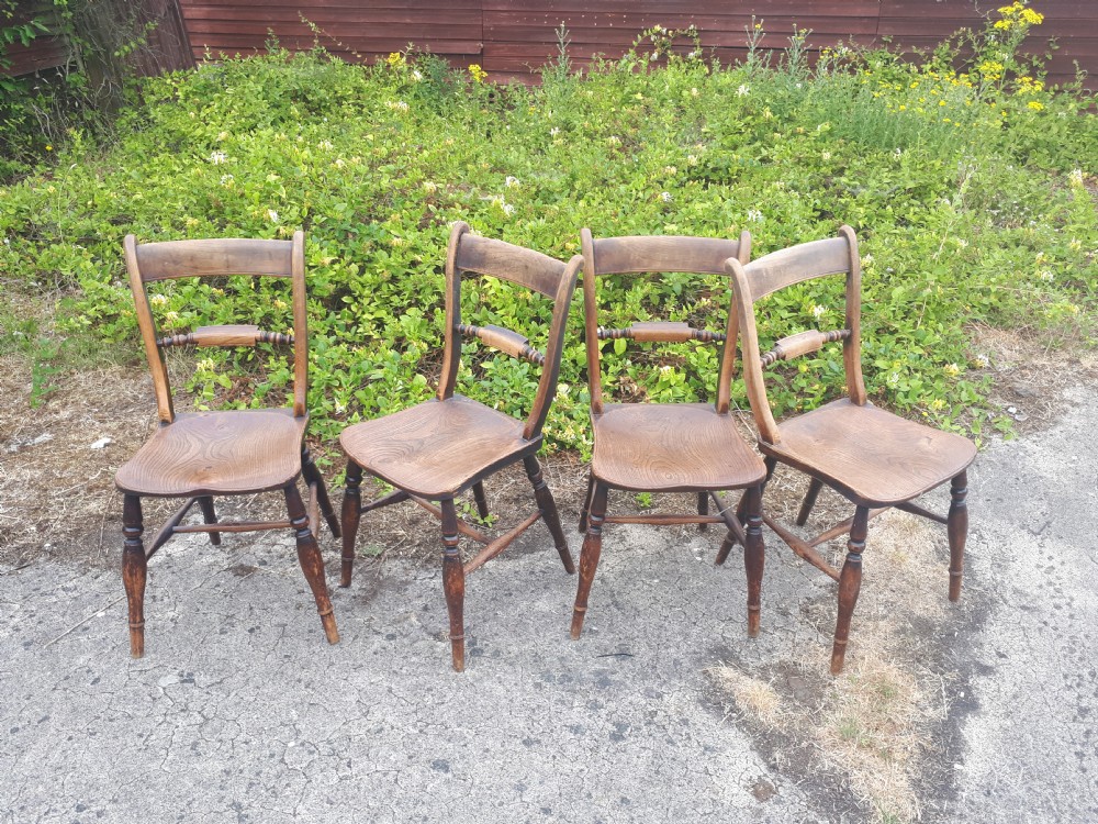 Set of 4 Windsor chairs with makers stamp View IV