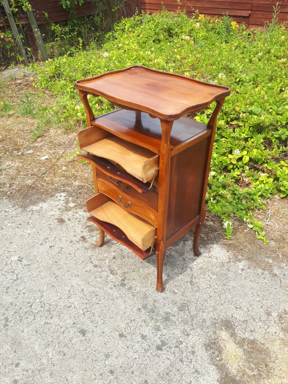 Edwardian inlaid mahogany music cabinet View II