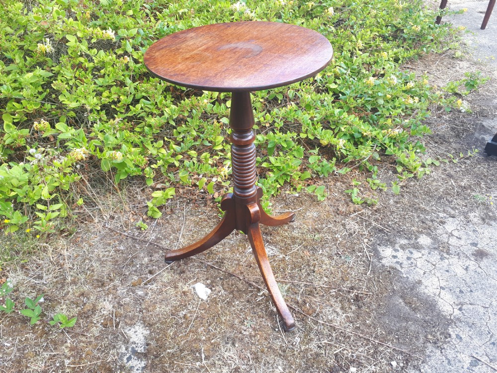Regency mahogany pedestal occasional table View II