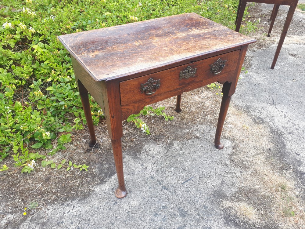 Georgian  oak single drawer side table View IV