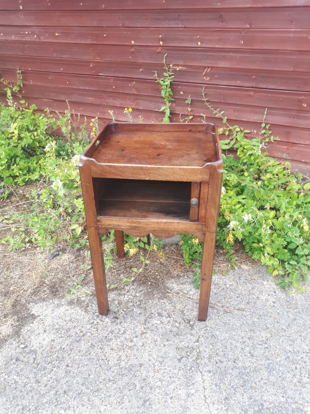 Late Georgian mahogany tambour front cabinet View IV