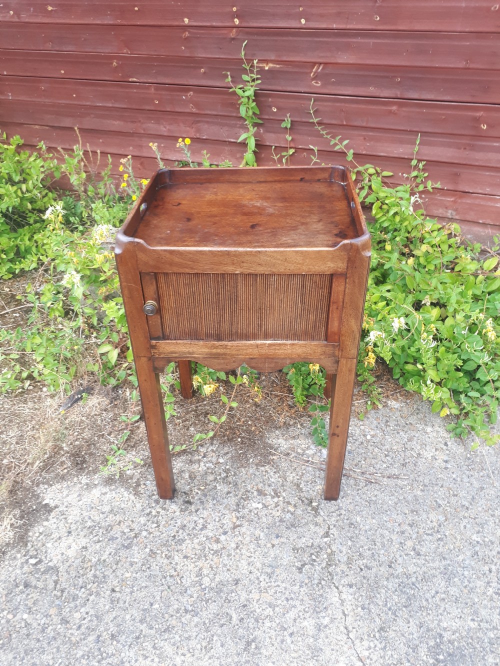 Late Georgian mahogany tambour front cabinet View V