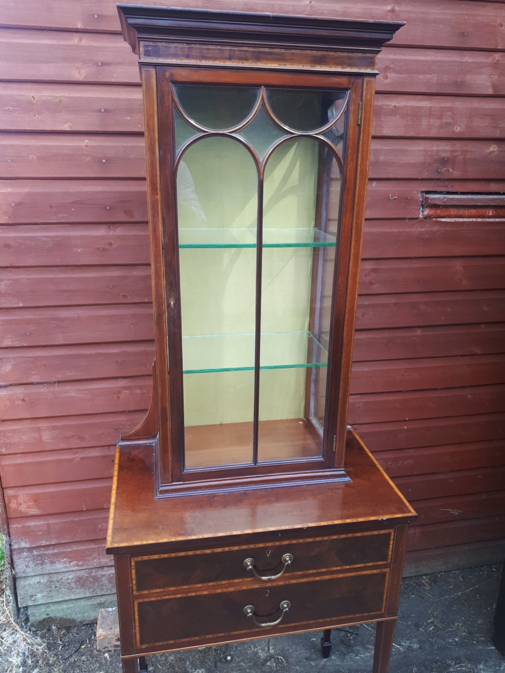 Edwardian inlaid display cabinet View III