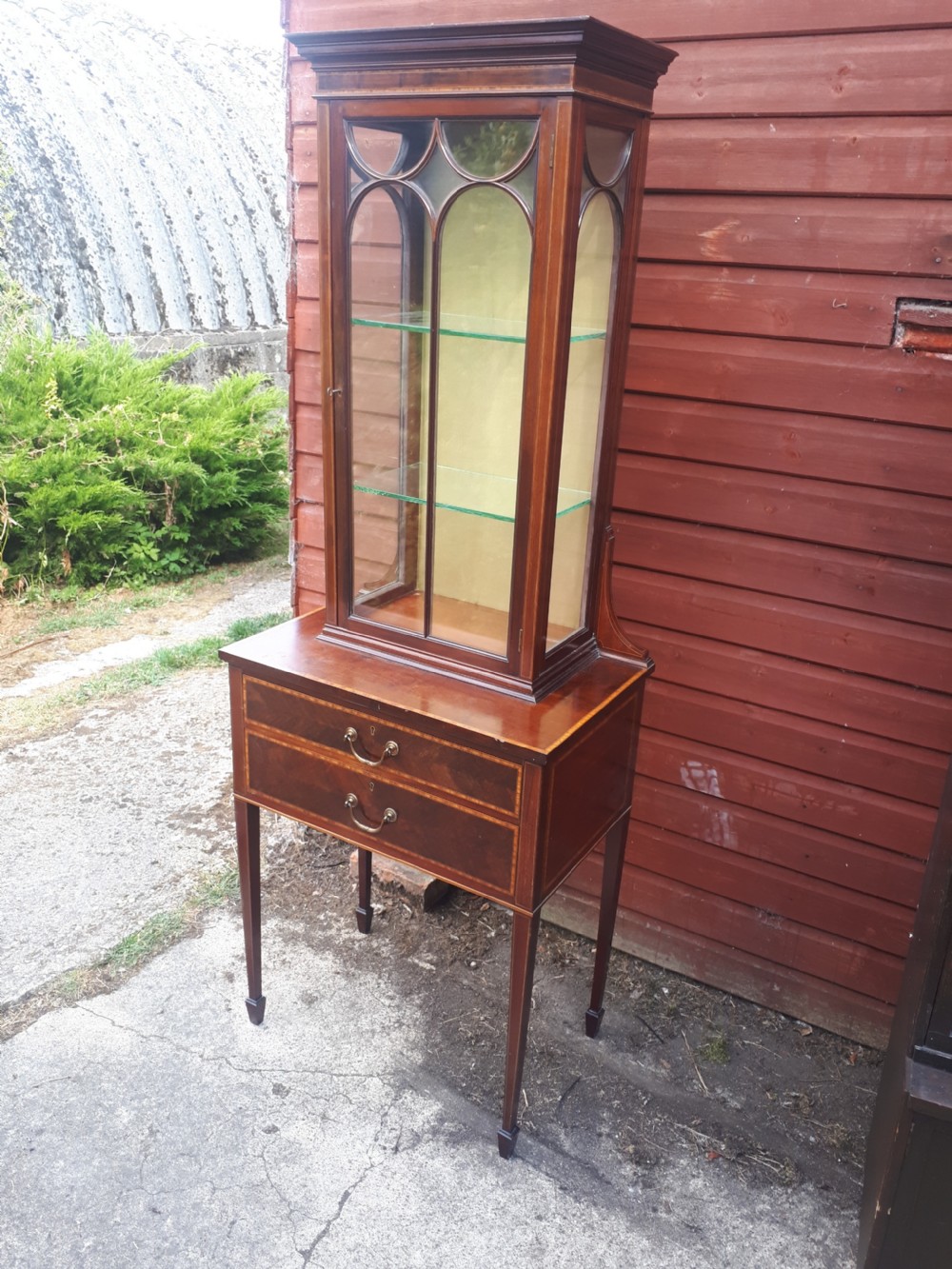 Edwardian inlaid display cabinet View V